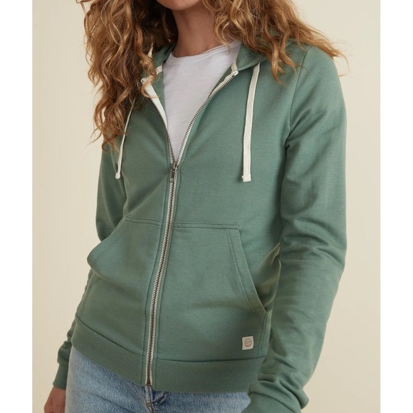 Marine Layer Women's Sage Green Afternoon Zip Up Hoodie Sweatshirt Sz XS NWT